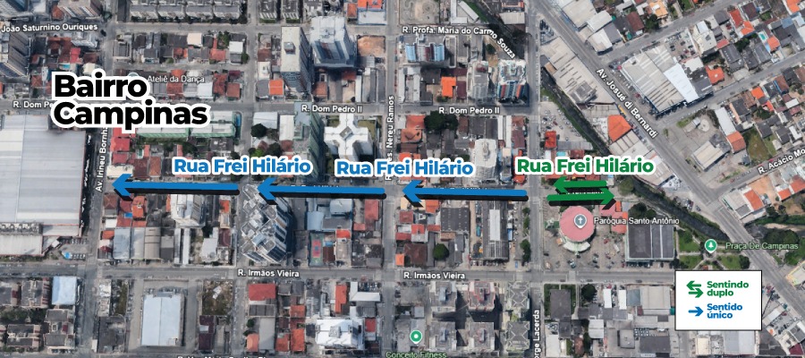 Prefeitura de São José altera sentido de duas ruas para melhorar circulação e segurança no t...