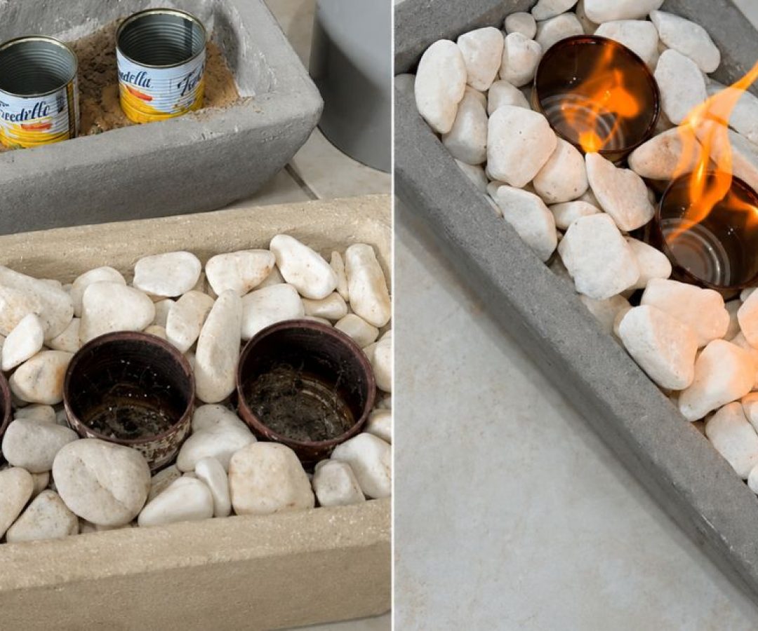 Com um vaso de cimento, latinhas de milho e pedras decorativas, a influenciadora Ivana Braga crio...