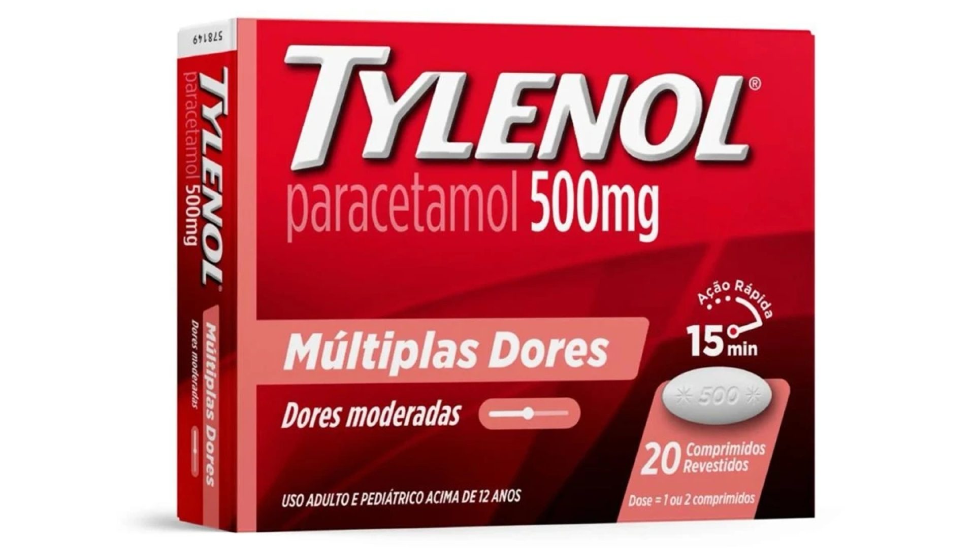 1 de 1 Imagem de uma caixa de Tylenol, paracetamol. Metrópoles - Foto: Divulgação
