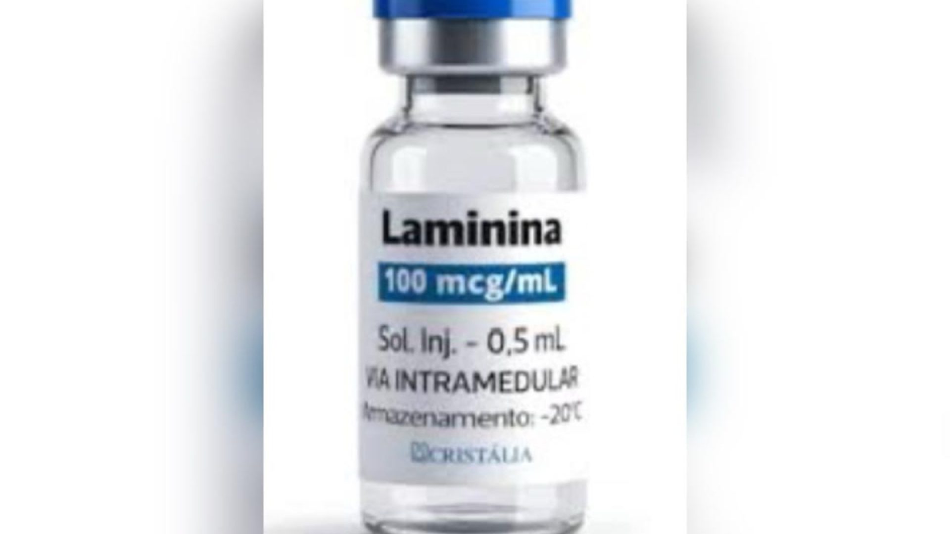 1 de 1 Imagem mostra um frasco de laminina/polilaminina em fundo branco. Metrópoles - Foto: Divu...